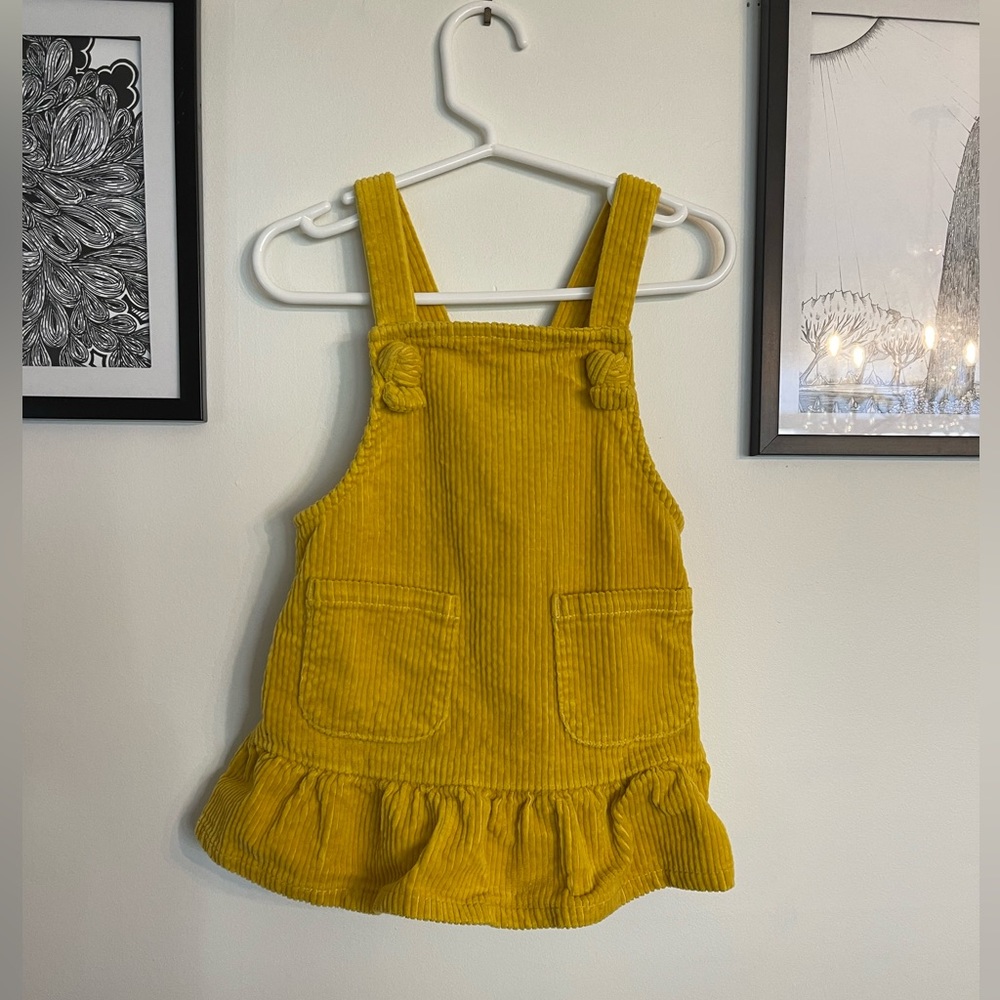 Art class yellow corduroy jumper dress 18 month